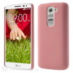 Пластмасов калъф за LG G2 mini с пясъчна текстура - розов