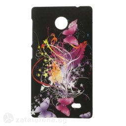 Пластмасов калъф за Nokia X - с шарени пеперуди