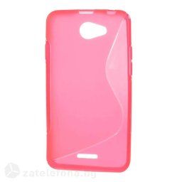 Силиконов калъф за HTC Desire 516 със S-образен дизайн - ярко розов