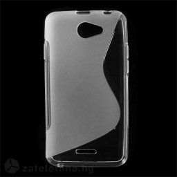 Силиконов калъф за HTC Desire 516 със S-образен дизайн - прозрачен