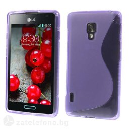 Силиконов калъф за LG Optimus L7 2, P710 със S-образен дизайн - лилав