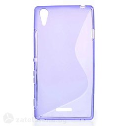Силиконов калъф за Sony Xperia T3 със S-образен дизайн - лилав