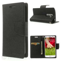 Калъф страничен флип модел GOOSPERY, марка Mercury за LG G2 mini - черен