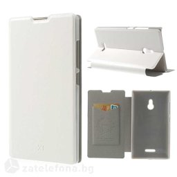 Тънък калъф страничен flip с джоб за Nokia XL – бял