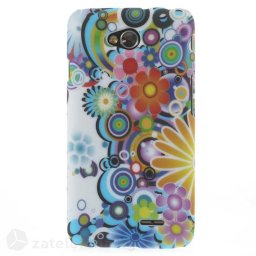 Пластмасов калъф за LG L70 D320 One SIM - бял с флорални елементи