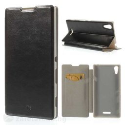 Тънък калъф страничен flip за Sony Xperia T3 – черен