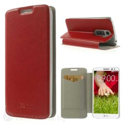 Тънък калъф страничен flip за LG G2 mini – червен