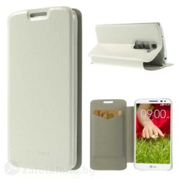 Тънък калъф страничен flip за LG G2 mini – бял