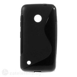 Силиконов калъф за Nokia Lumia 530 със S-образен дизайн - черен