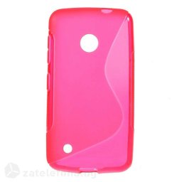 Силиконов калъф за Nokia Lumia 530 със S-образен дизайн - ярко розов