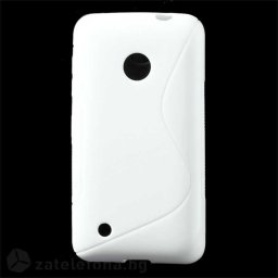 Силиконов калъф за Nokia Lumia 530 със S-образен дизайн - бял