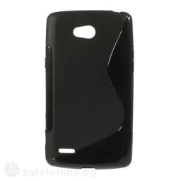 Силиконов калъф за LG L80 със S-образен дизайн - черен