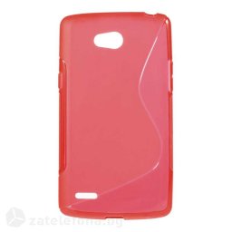Силиконов калъф за LG L80 със S-образен дизайн - червен
