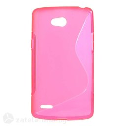 Силиконов калъф за LG L80 със S-образен дизайн - ярко розов