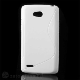 Силиконов калъф за LG L80 със S-образен дизайн - бял