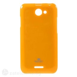 Гланциран силиконов калъф марка Mercury с лъскави частици за HTC Desire 516 – жълт