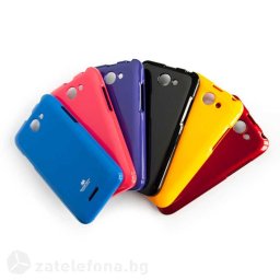 Гланциран силиконов калъф марка Mercury с лъскави частици за HTC Desire 516
