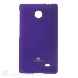 Гланциран силиконов калъф марка Mercury с лъскави частици за Nokia X – лилав
