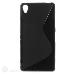 Силиконов калъф за Sony Xperia Z3 със S-образен дизайн - черен
