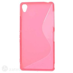 Силиконов калъф за Sony Xperia Z3 със S-образен дизайн - ярко розов