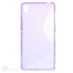Силиконов калъф за Sony Xperia Z3 със S-образен дизайн - лилав