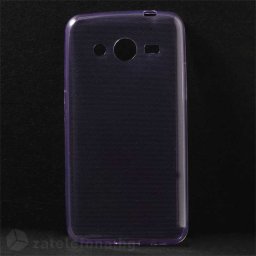 Тънък прозрачен силиконов калъф за Samsung Galaxy Core 2 - лилав