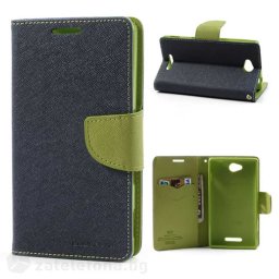 Калъф страничен флип модел GOOSPERY, марка Mercury за Sony Xperia C - тъмно син