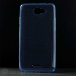 Тънък прозрачен силиконов калъф за HTC Desire 516 - син