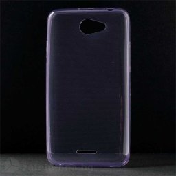 Тънък прозрачен силиконов калъф за HTC Desire 516 - лилав