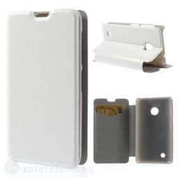 Тънък калъф страничен flip за Nokia Lumia 530 – бял