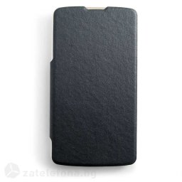 Кожен калъф страничен флип модел Swift, марка KLD с тънък гръб за LG Optimus G pro 2 - черен
