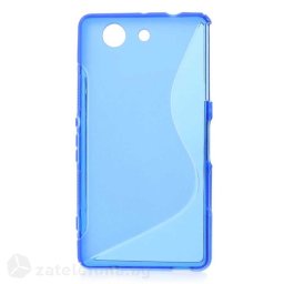Силиконов калъф за Sony Xperia Z3 Compact със S-образен дизайн - син