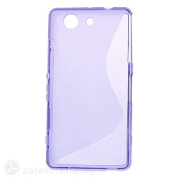 Силиконов калъф за Sony Xperia Z3 Compact със S-образен дизайн - лилав