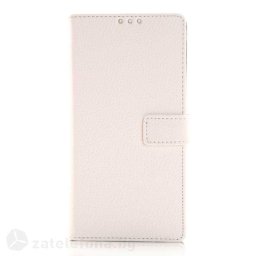Кожен калъф тип портмоне с грапава кожа за Sony Xperia Z3 - бял