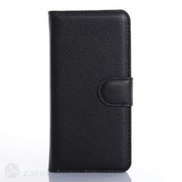 Кожен калъф тип портмоне за Alcatel One Touch Idol mini - черен