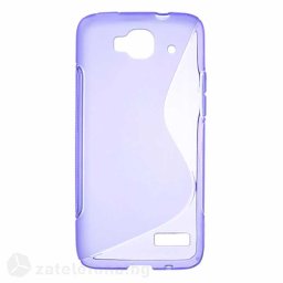 Силиконов калъф за Alcatel One Touch Idol mini със S-образен дизайн - лилав