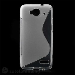 Силиконов калъф за Alcatel One Touch Idol mini със S-образен дизайн - прозрачен