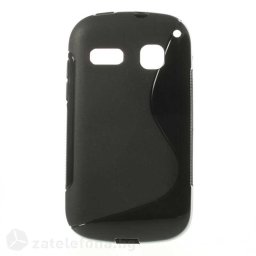 Силиконов калъф за Alcatel One Touch Pop C3 със S-образен дизайн - черен