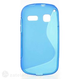 Силиконов калъф за Alcatel One Touch Pop C3 със S-образен дизайн - син