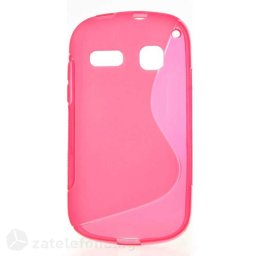Силиконов калъф за Alcatel One Touch Pop C3 със S-образен дизайн - ярко розов