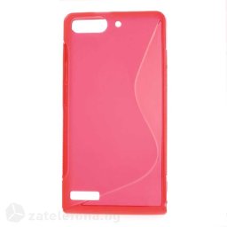 Силиконов калъф за Huawei Ascend G6 със S-образен дизайн - червен