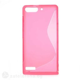 Силиконов калъф за Huawei Ascend G6 със S-образен дизайн - ярко розов