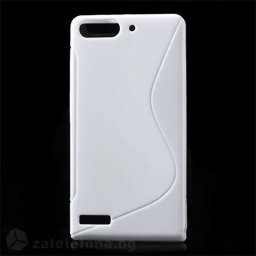 Силиконов калъф за Huawei Ascend G6 със S-образен дизайн - бял