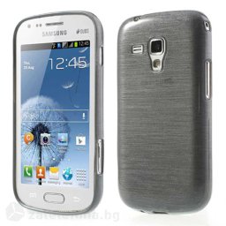 Силиконов калъф с бонбонена текстура за Samsung Galaxy S Duos 2 – сив