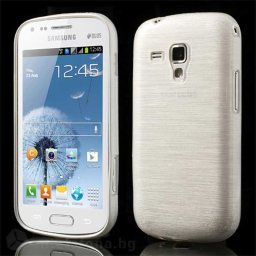 Силиконов калъф с бонбонена текстура за Samsung Galaxy S Duos 2 – бял