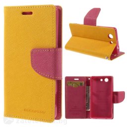 Калъф страничен флип модел GOOSPERY, марка Mercury за Sony Xperia Z3 Compact - жълт
