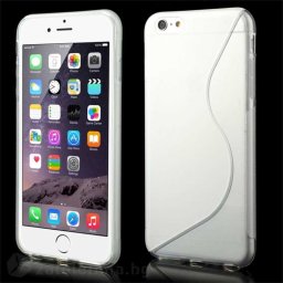 Силиконов калъф за iPhone 6 Plus със S-образен дизайн - прозрачен