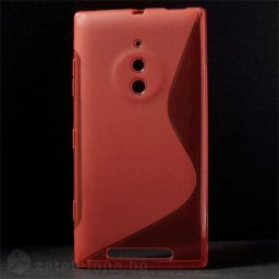Силиконов калъф за Nokia Lumia 830 със S-образен дизайн - червен