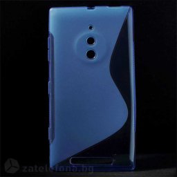 Силиконов калъф за Nokia Lumia 830 със S-образен дизайн - син