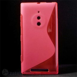 Силиконов калъф за Nokia Lumia 830 със S-образен дизайн - ярко розов